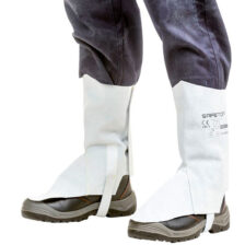 Polainas de soldador de cuero gris